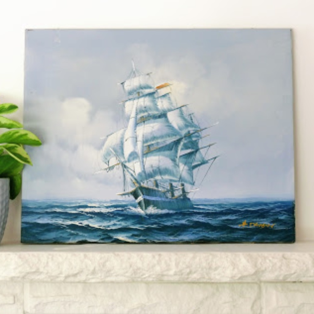 vintage ship painting